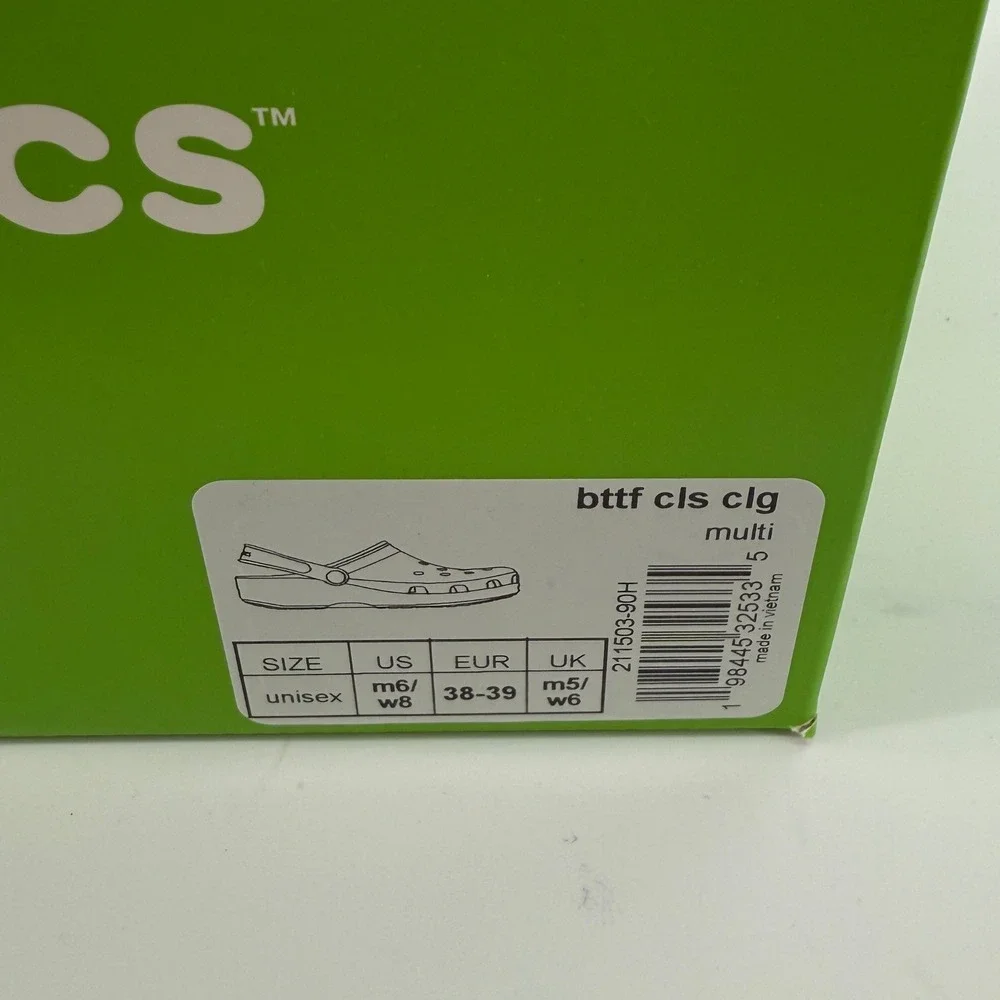 Crocs Back to The Future Classic Clogs Men 6/Women 8 Jibbitz Light Up 211503-90H
